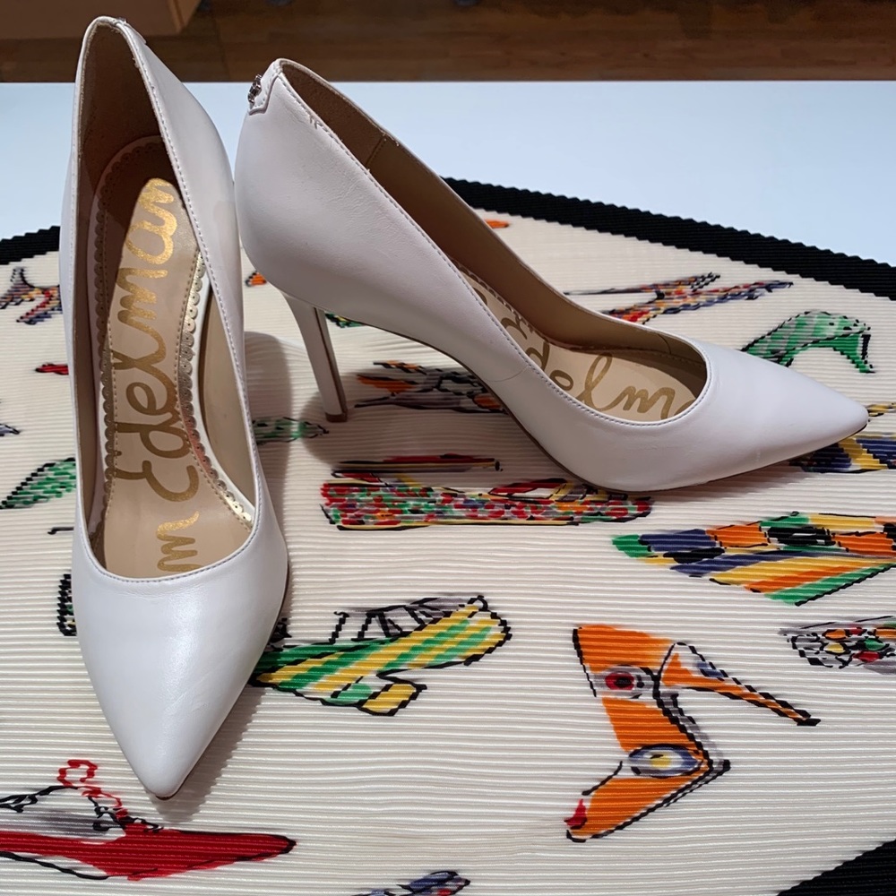 Sam Edelman White Leather Pumps